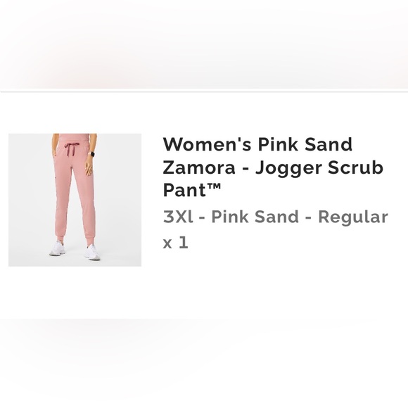 Figs pink sand Zamora jogger with Catarina scrub top set - Picture 5 of 6